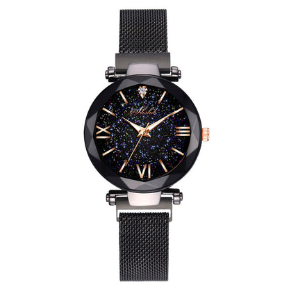 Starry Quartz Watch with Lazy Magnet Strap by Mohammad Collection, slip-on shoes featuring a sleek, stylish design.
