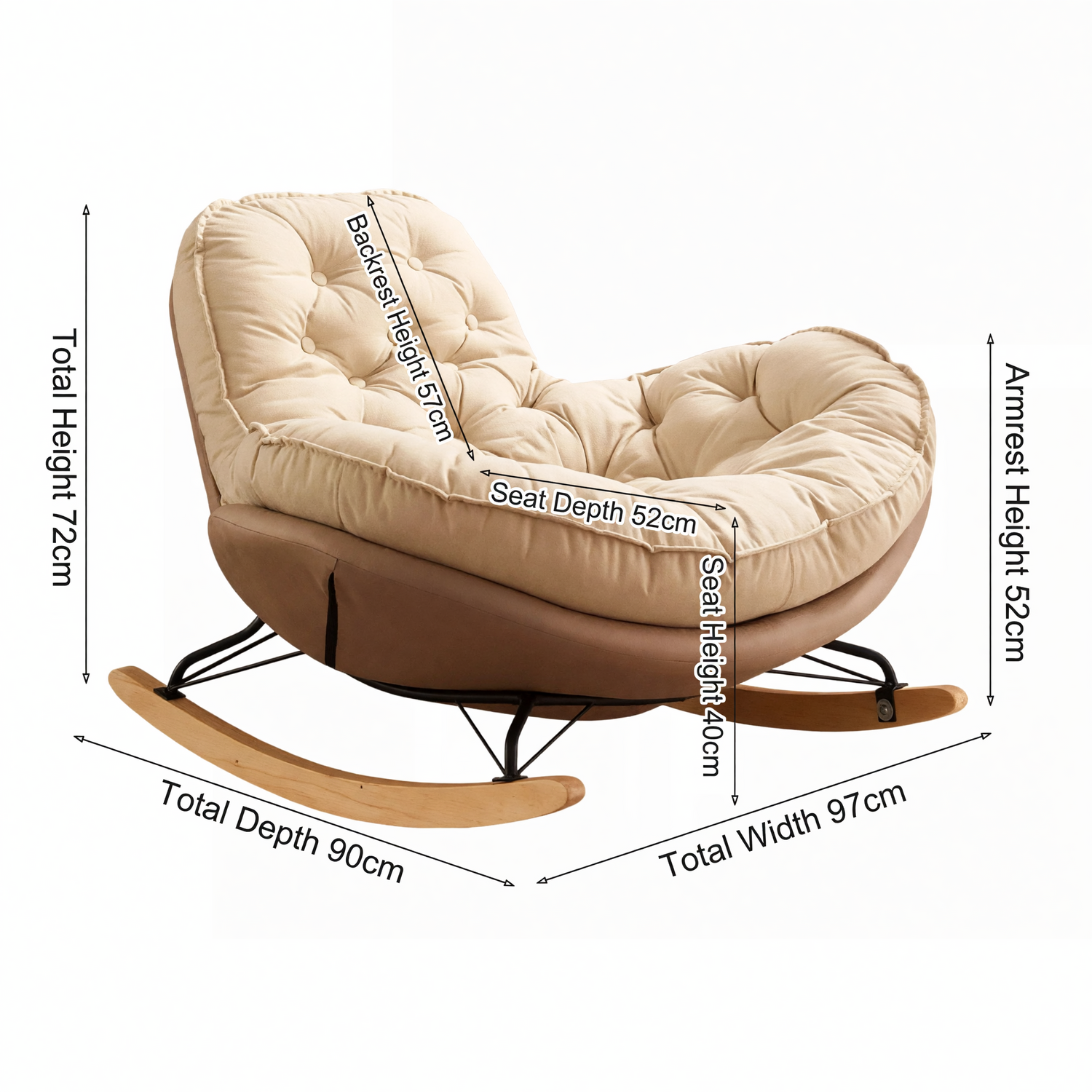 MC THE BLACK DIAMOND balcony chaise longue, cozy Nordic style rocking chair for home lounge or bedroom relaxation.